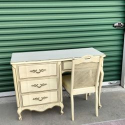 Cute American Martinville French Provincial Desk With Chair Set 