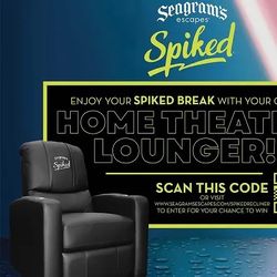 Seagrams Black Leather Lounge Chair