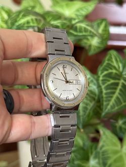 Vintage 1970s Timex Day-Date Mechanical Watch Two-Tone - Running