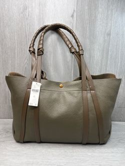 Dolce Vita Diana Olive Green Leather Shoulder Tote Bag (A1D027480)