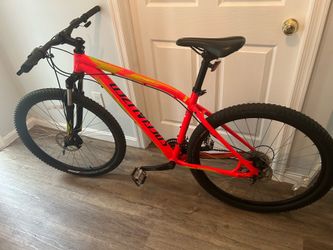 Multiple Items for Sale: indoor bike, mountain bike, mini fridge, leaf blowers