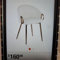 Set 6 White Chairs & Gold