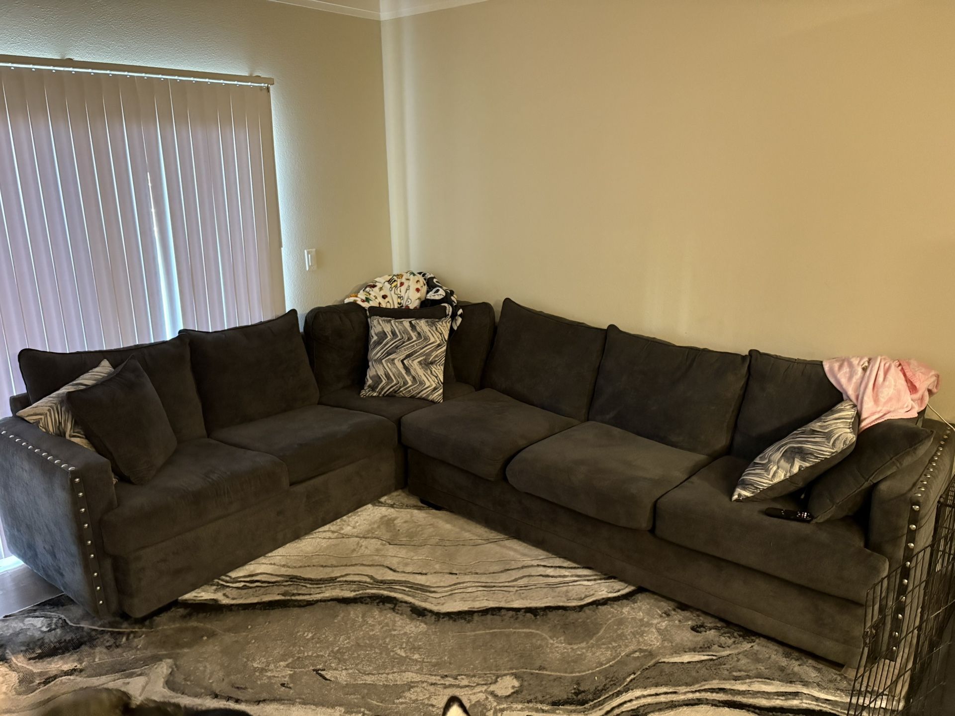 Grey Couch W Pillows