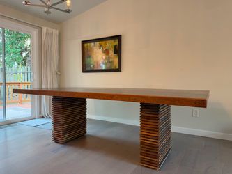 Crate and Barrel wooden dinning table