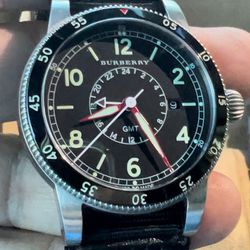 BURBERRY The Utilitarian GMT Date Designer Luxury Sport Watch, Reloj 