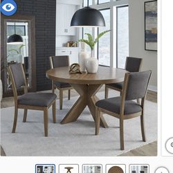 🍽️✨ Zealand 54" Round Dining Table with 4 Chairs ✨