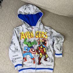 Like New Avengers Gray Fleece Hoodie