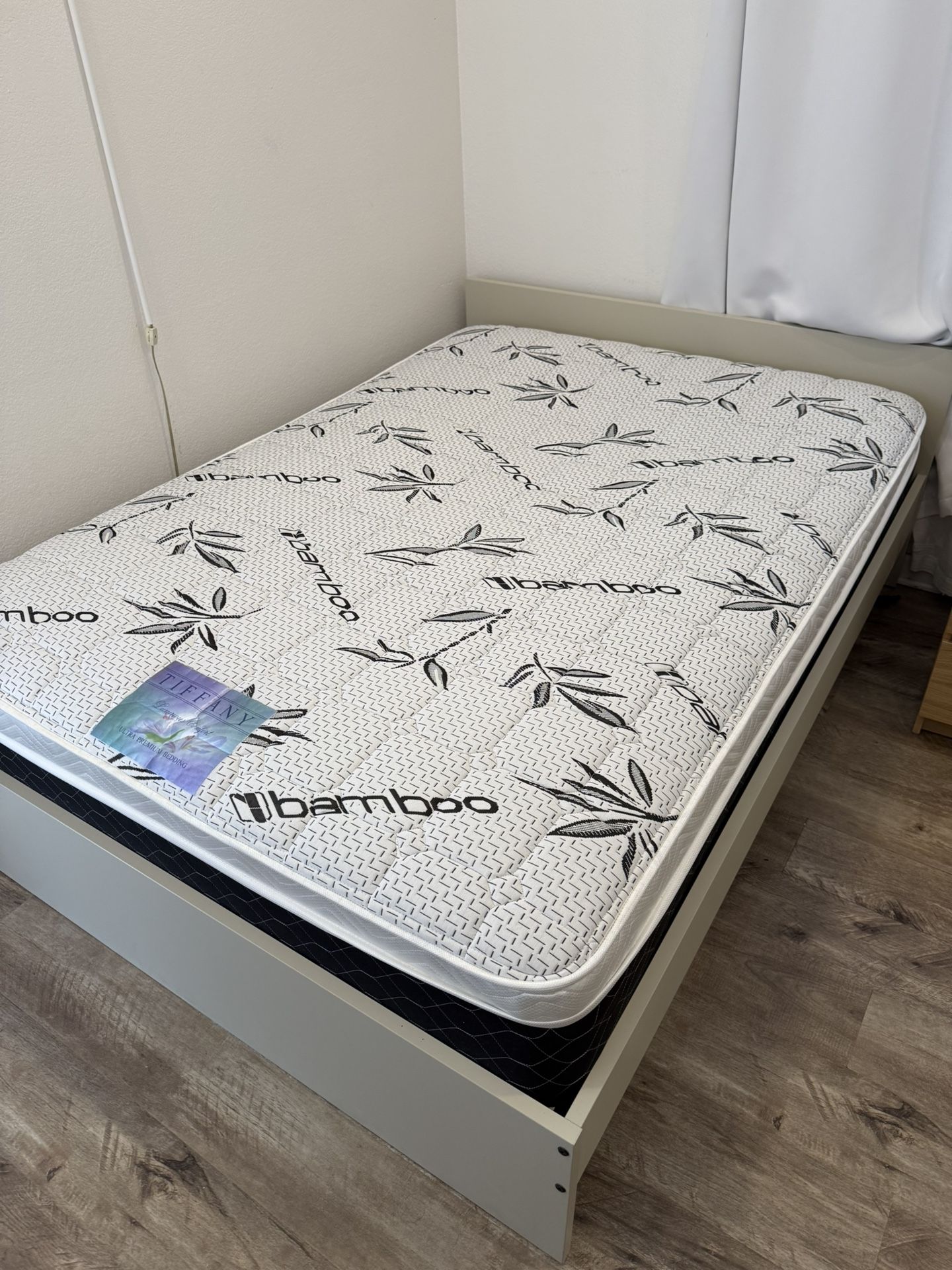 Full size bed frame with mattress