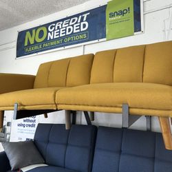 Mustard Color Convertible Sofa Bed