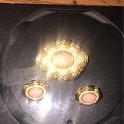 Shirt Pin And Earrings 