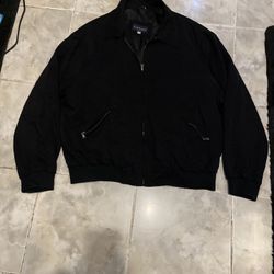 Canali Black Suede Bomber Lightweight Jacket Full Zip SZ 54 Preppy Elegant Italy