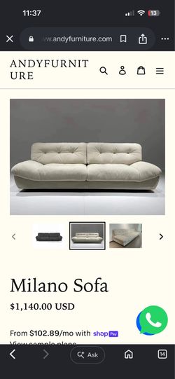 Modern Beige Tufted Sofa – Excellent Condition