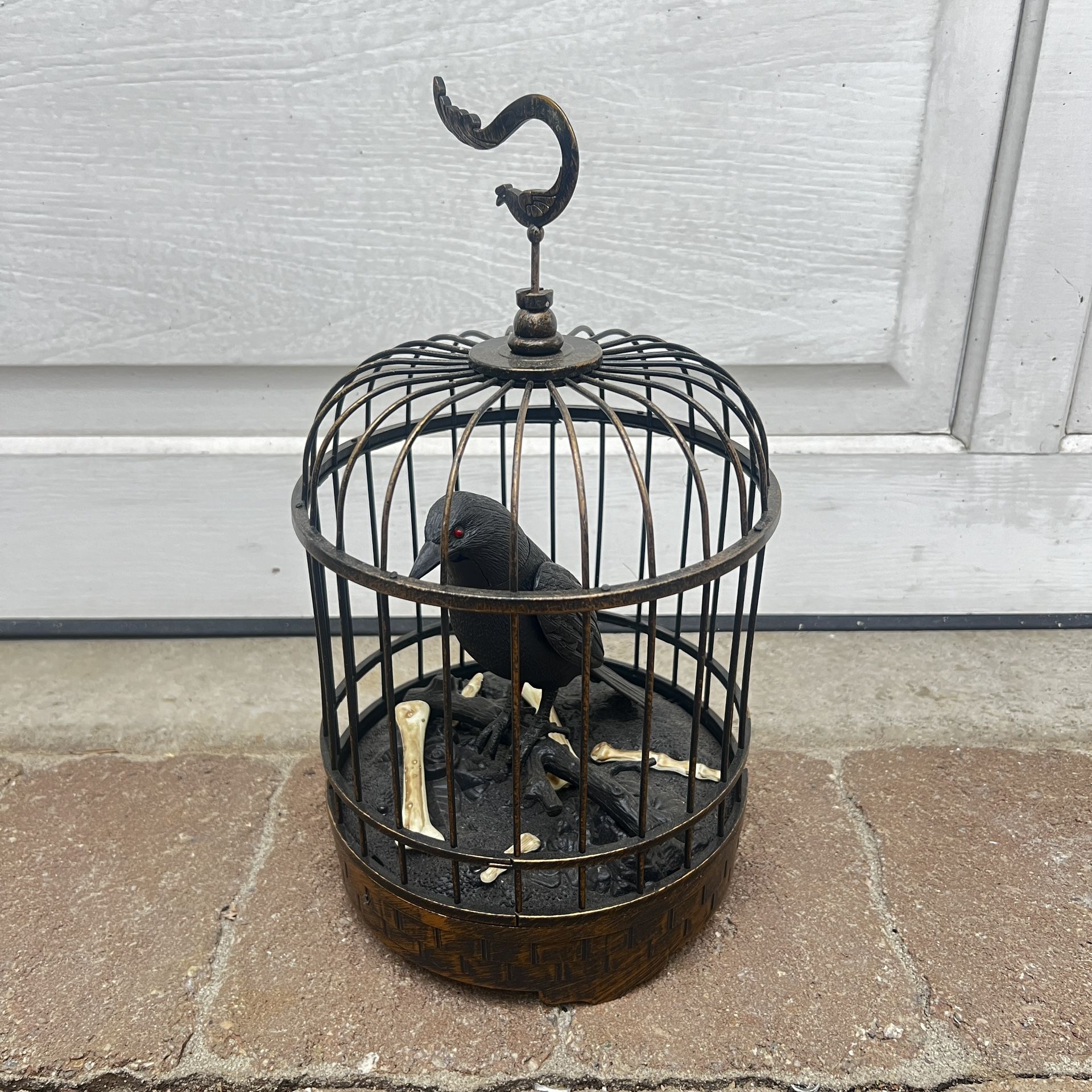 Black Crow Raven Halloween Decor Light Up Talking
