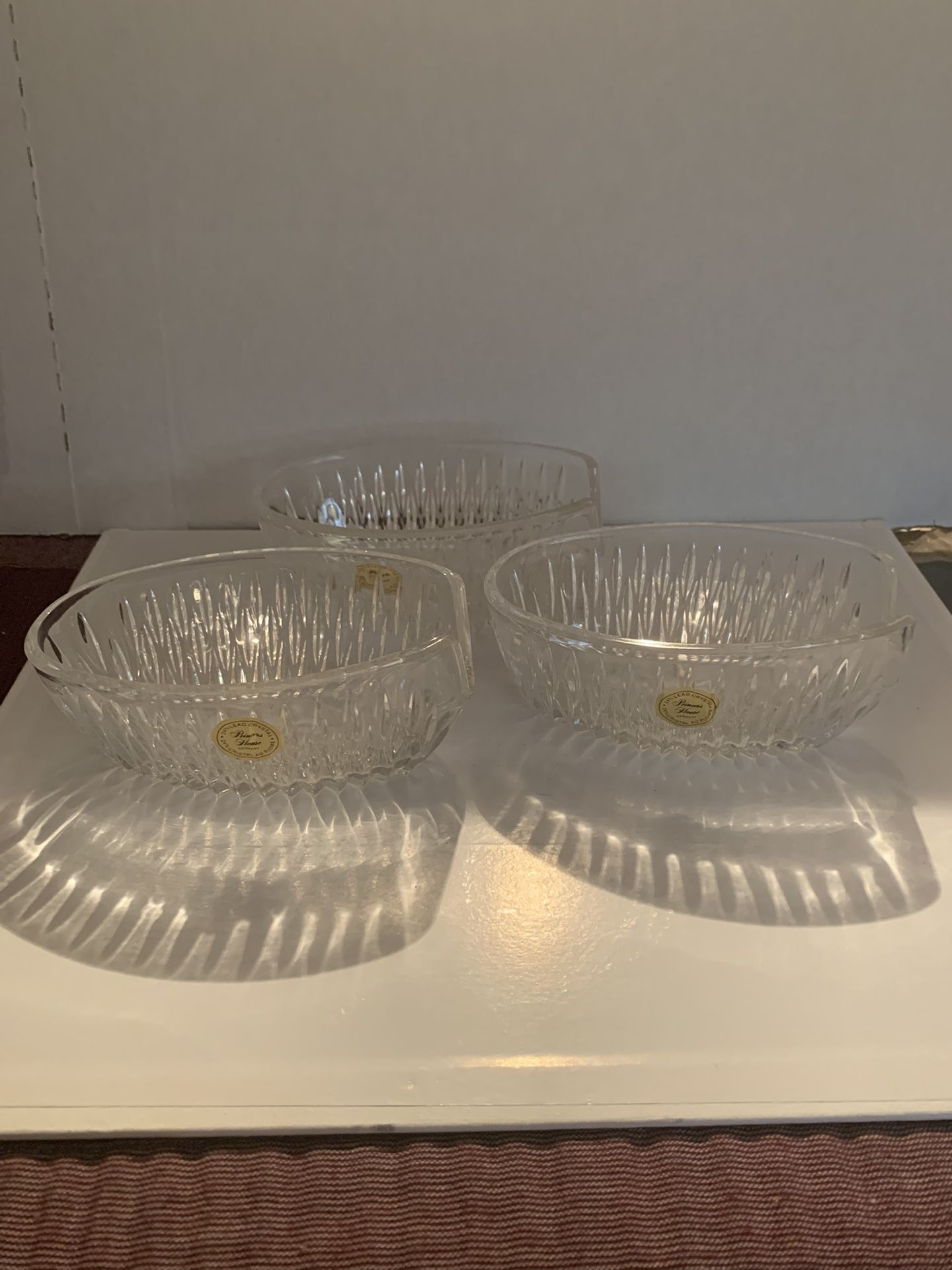 PRINCESS HOUSE VINTAGE 1990 Crystal Set of 3 Spoon Fork Holders