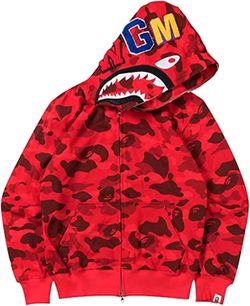 RED BAPE CAMO SHARK ZIPUP
