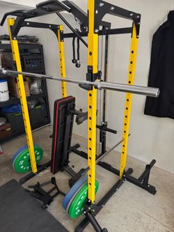 Power Rack Cage with Cable Pulley System