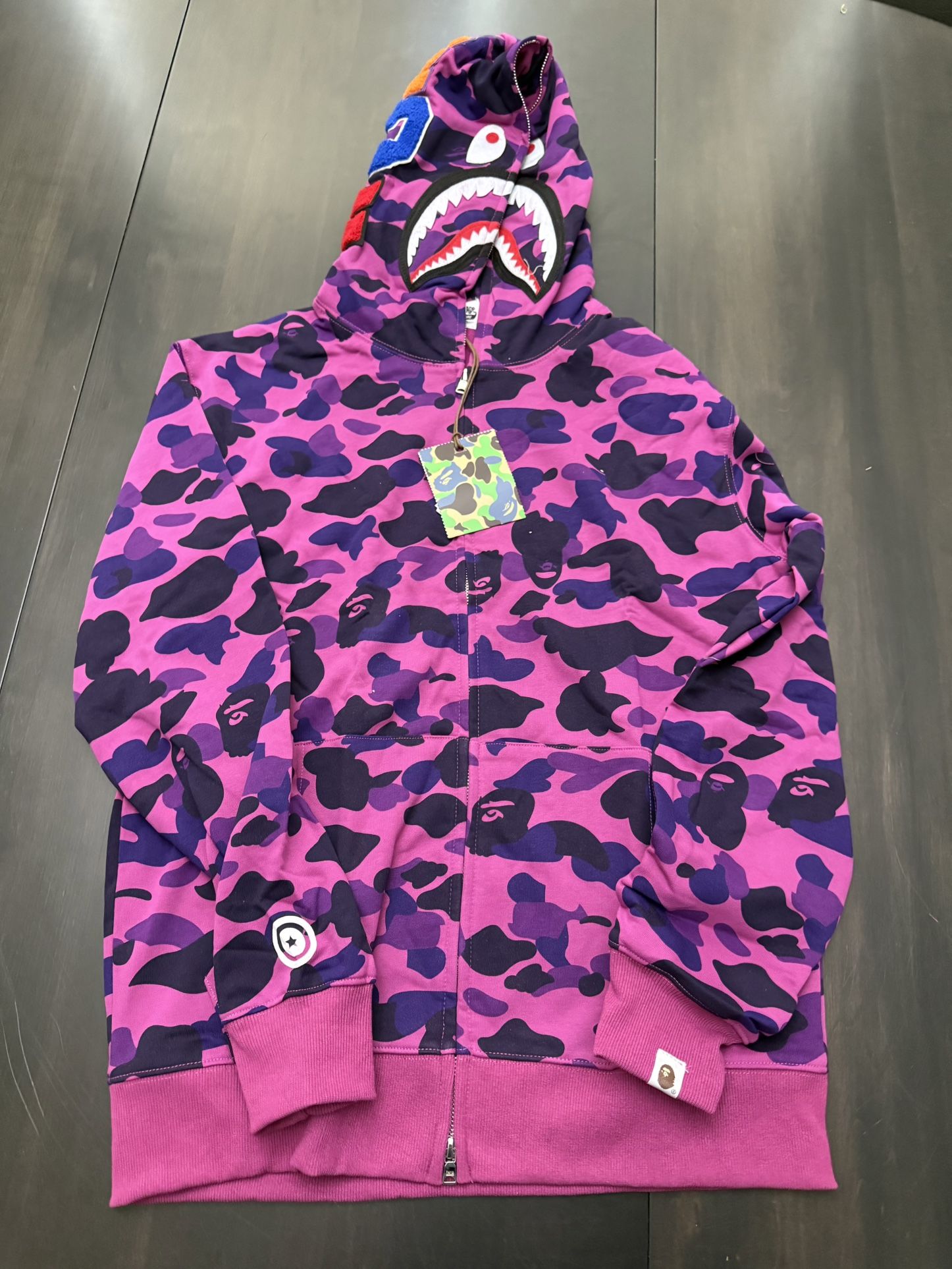 BAPE Shark Full Zip Hoodie – Purple Camo