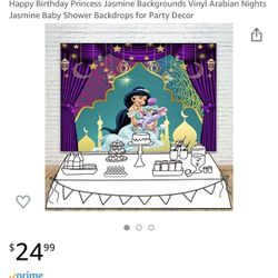 Jasmine From Aladdin Large Backdrop And Shark Back Drop 