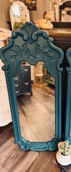Amazing Tall VintageTeal Mirror