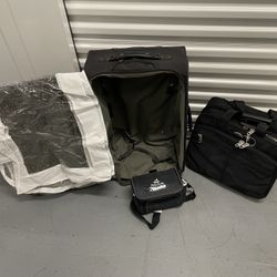 Blk Suitcase With Extras