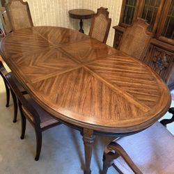 Dining Table With Six Chairs Plus Leaf