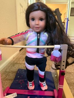 American Girl Doll with Gymnastics Set