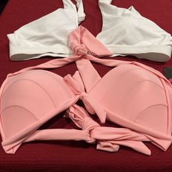  One Pink One White Bikini Tops