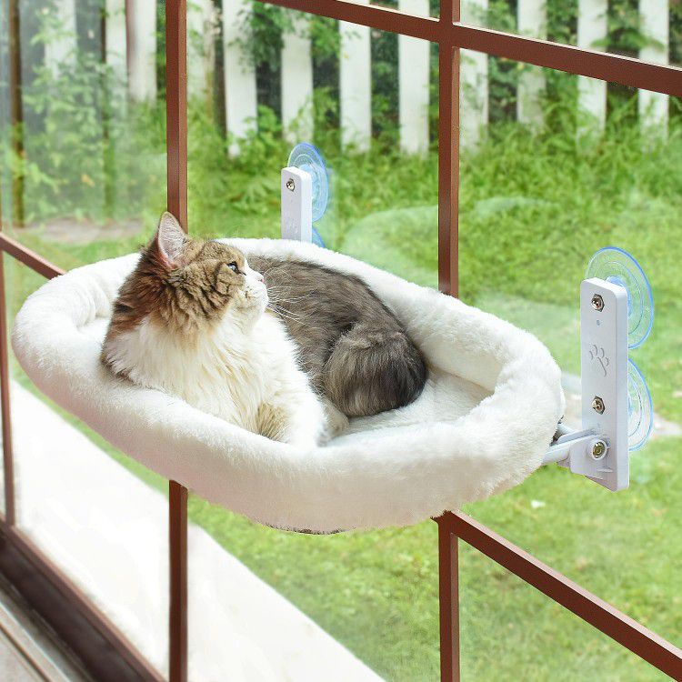 Large Cat Bed for Window Indoor Cats Extra Soft Solid Metal Frame Hammock Perch