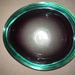 Murano Italian Glass Extra Large Bowl, Purchased In The 50’s In Italy