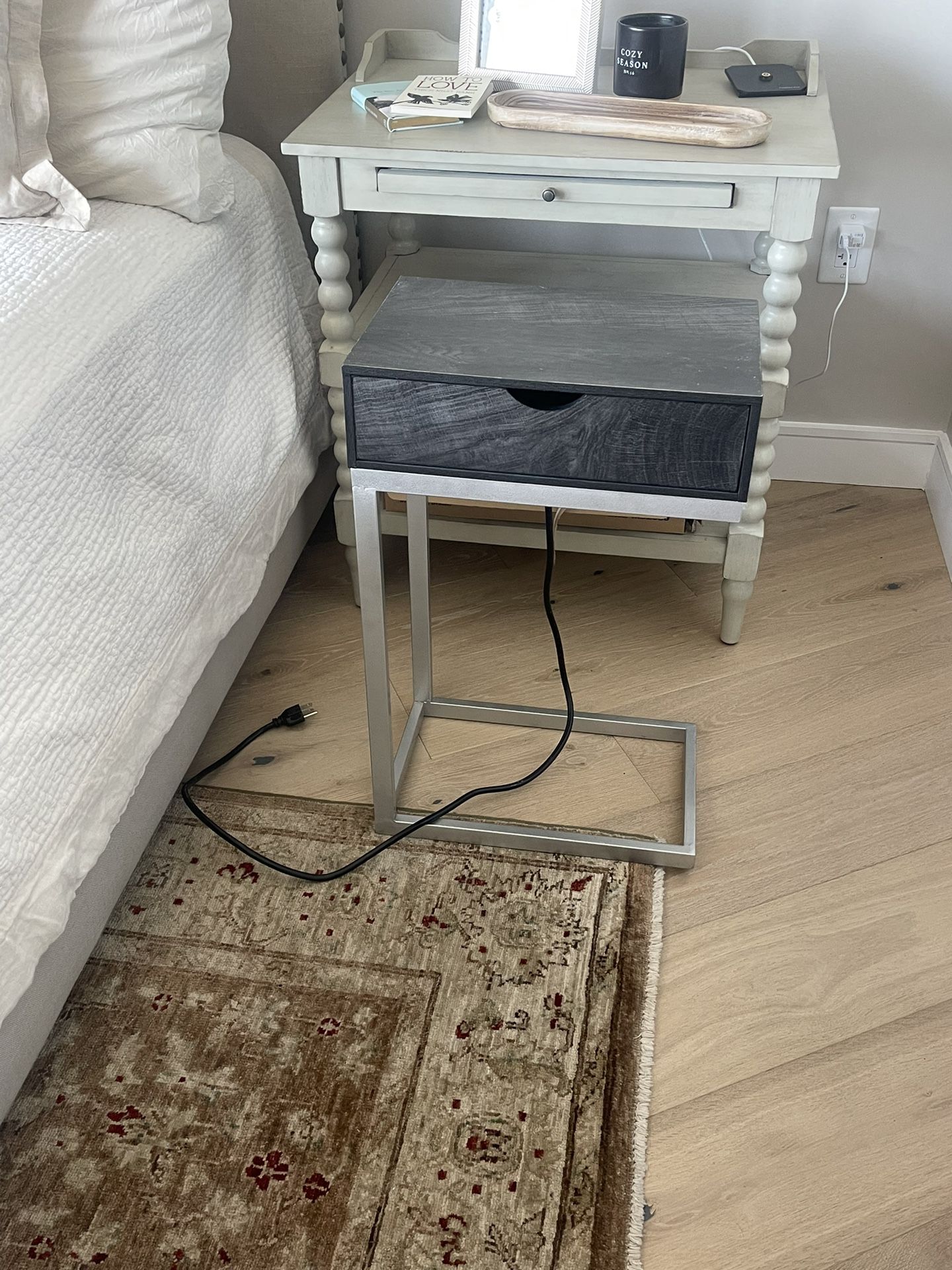 Slim Night Stand With Electrical Outlet And USB