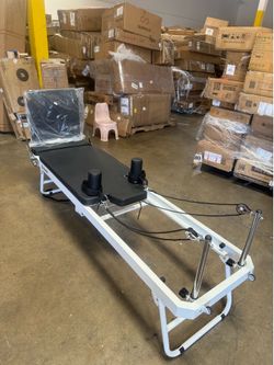 Syedee Foldable Pilates Reformer Machine, Balanced Body Exercise Equipmyent for Home Gym, with Jump Board, Pilates Box Ring, 220lbs Resistance