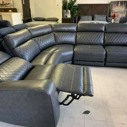 Samperstone Gray LAF Power Reclining Sectional