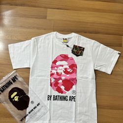 White and Pink Camo bape T-Shirt