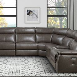 Marliqa Sectional Seating Set (Leather)

