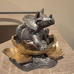 Limited Edition Michael Ricker Pewter Silver Triceratops Hatching