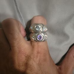 Mens Silver Gemstone/ Diamond Ring