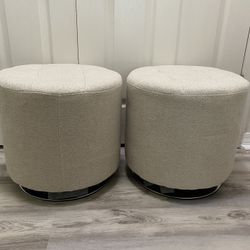 Ottoman Swivel Footstools Beige (2)