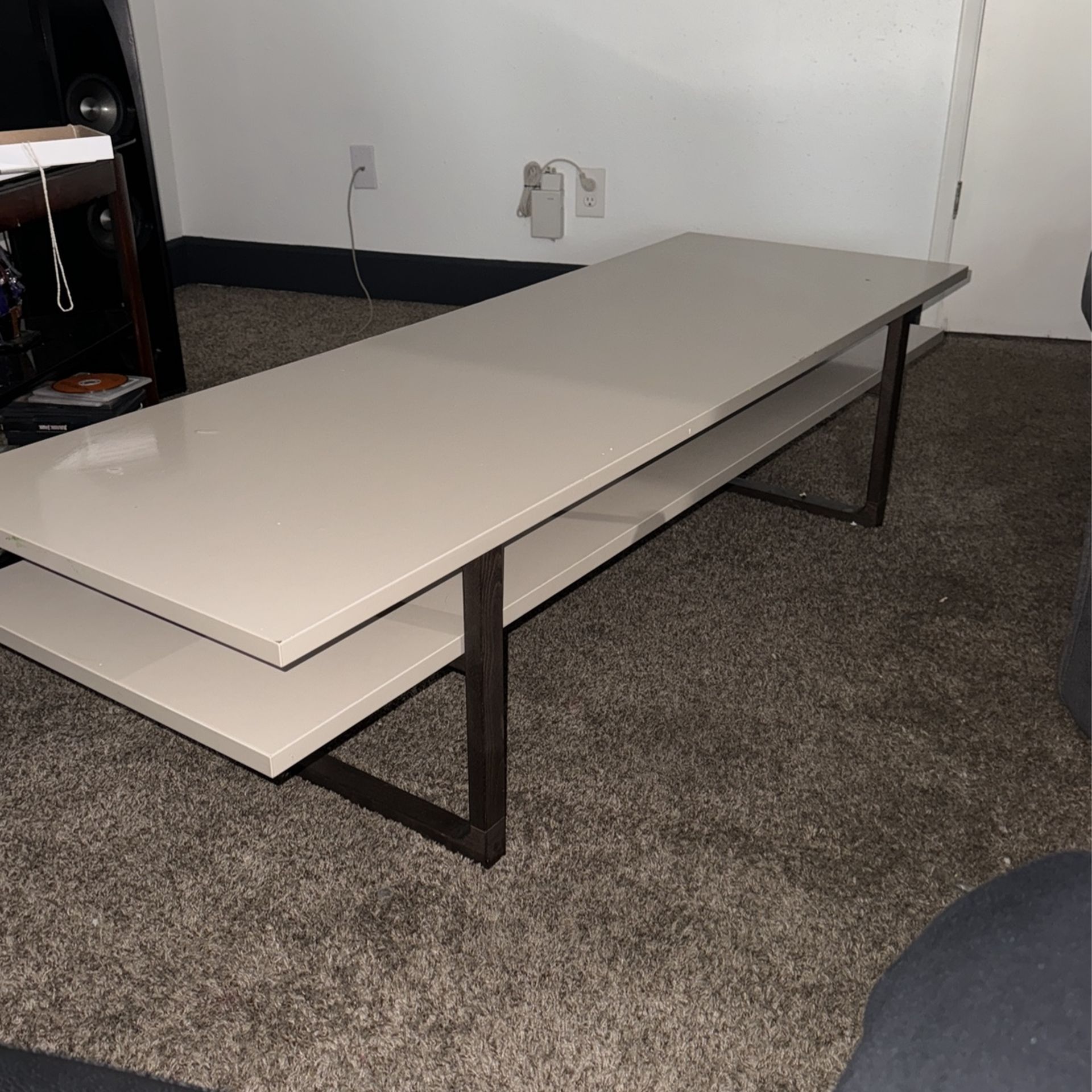 Large Brown Coffee Table With Storage Under