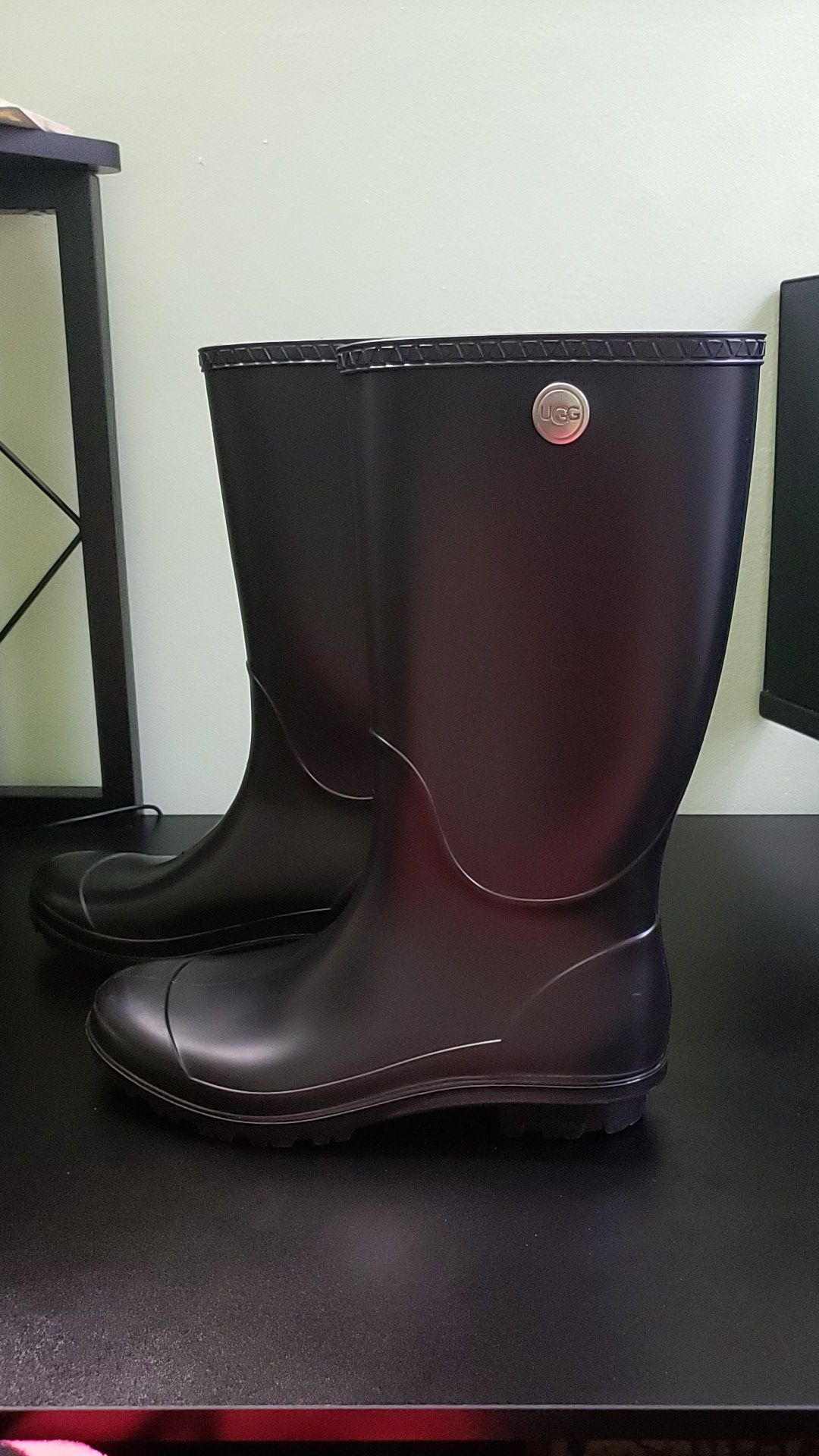 UGG black Rain boots, black sz 10