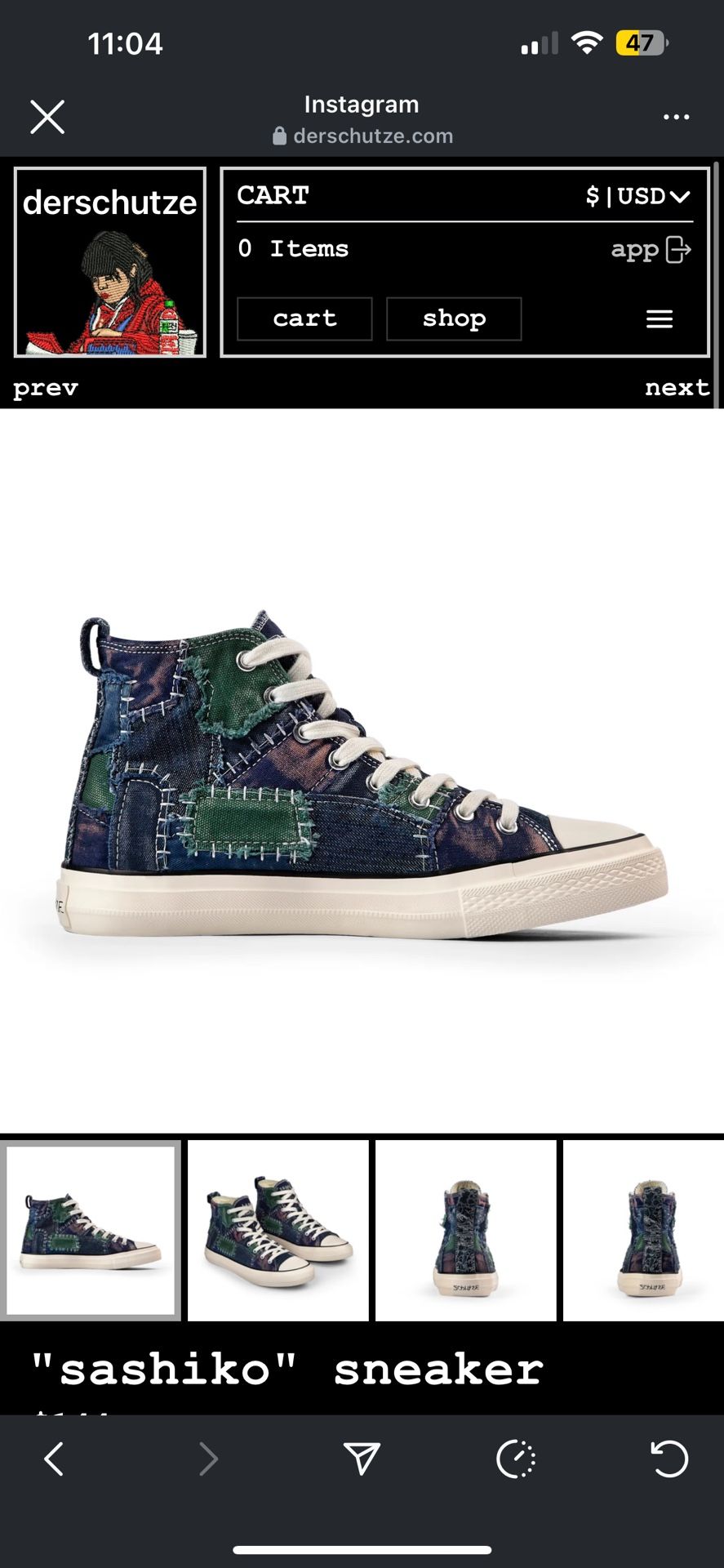 derschutze "sashiko" sneaker