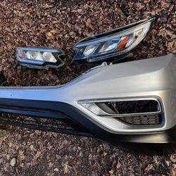 ✅ 2015 2016 HONDA CRV CR-V FRONT BUMPER COVER OEM + LOWER VALANCE + SILVER PAINT + FOG LIGHTS COVERS HEADLIGHT LEFT AND RIGHT