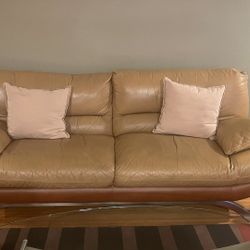 3 Pieces  Italian leather Sofa