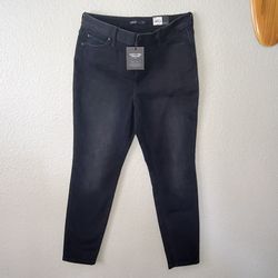 NWT Simply Vera Vera Wang Jeans Women Size 12 Skinny Black Mid Rise Pockets  