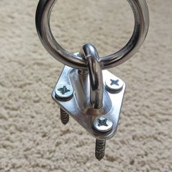 2.5" stainless steel diamond eye pad plate anchor wall or ceiling mount ring hook hanging hardware