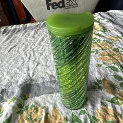 Starbucks Glamorous Green Spiral Textured Tumbler 
