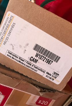 Whirlpool W10721967 Cam