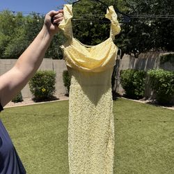 Long Formal or Bridesmaid Dress - Yellow - Never worn