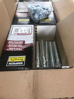 Simpson StrongTies (200 pieces three-quarter inch by 5 1/2 inch wedge anchors)