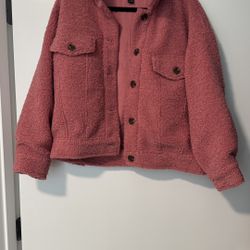 Forever 21 Pink Teddy Sherpa Jacket – Size S