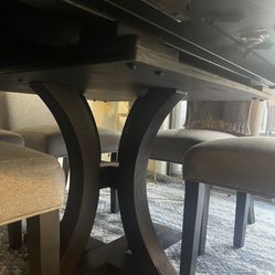 expandable dining table with 6 chairs 